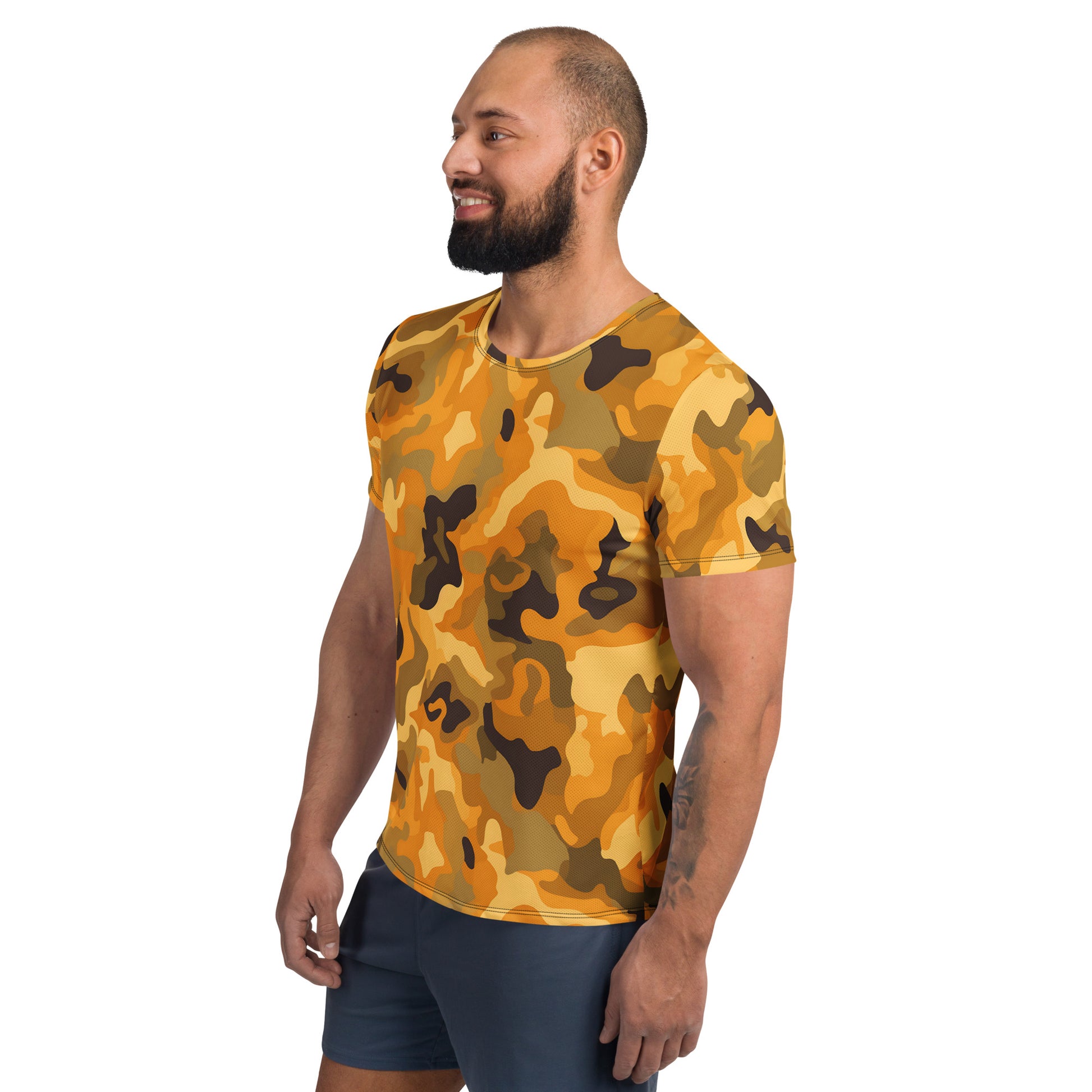 Orange Camouflage v3 Sport-T-Shirt für Herren Sport T-Shirt JLR Design