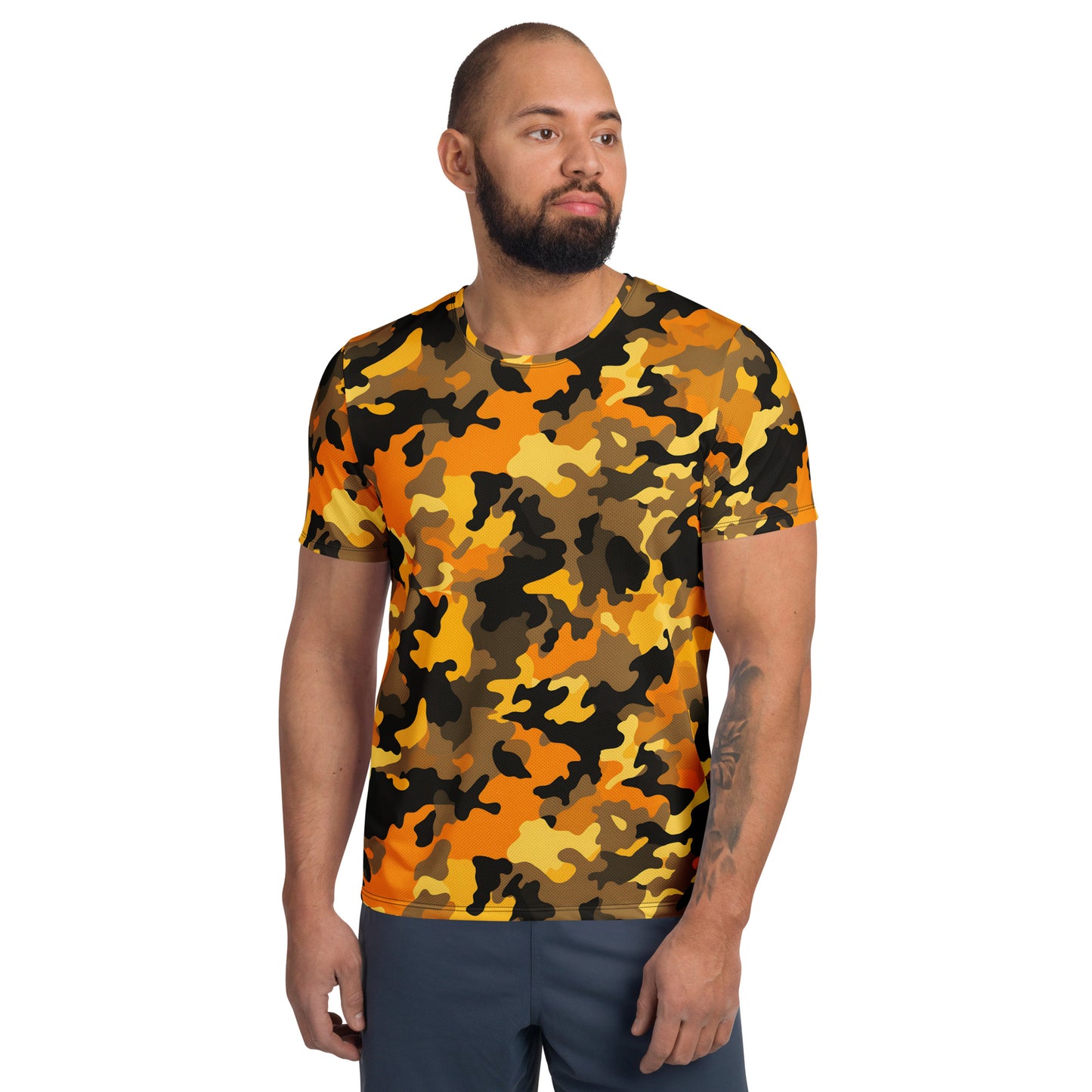 Orange Camouflage v4 Sport-T-Shirt für Herren Sport T-Shirt JLR Design