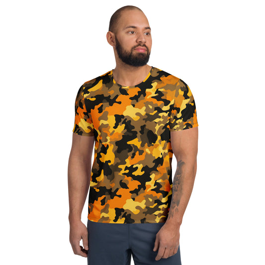 Orange Camouflage v4 Sport-T-Shirt für Herren Sport T-Shirt JLR Design
