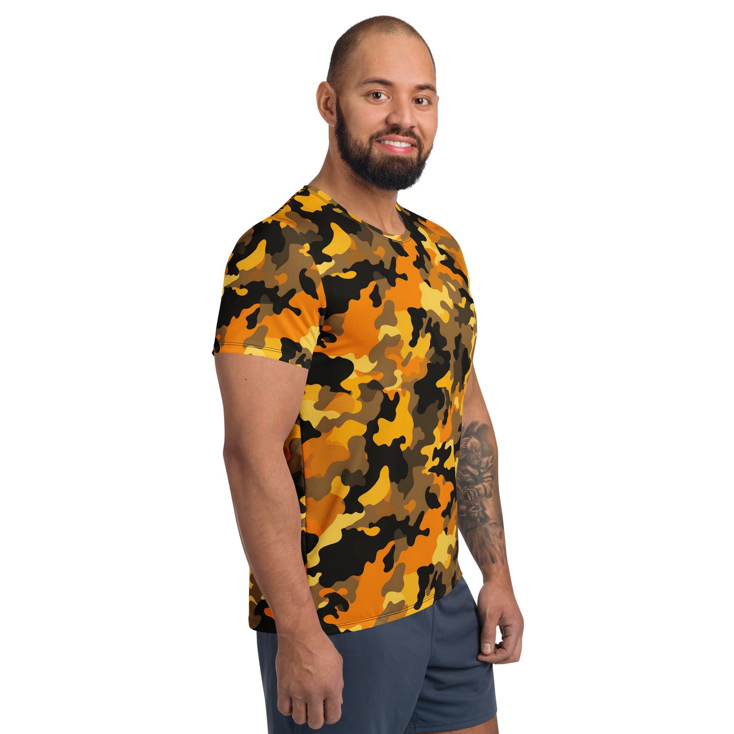 Orange Camouflage v4 Sport-T-Shirt für Herren Sport T-Shirt JLR Design
