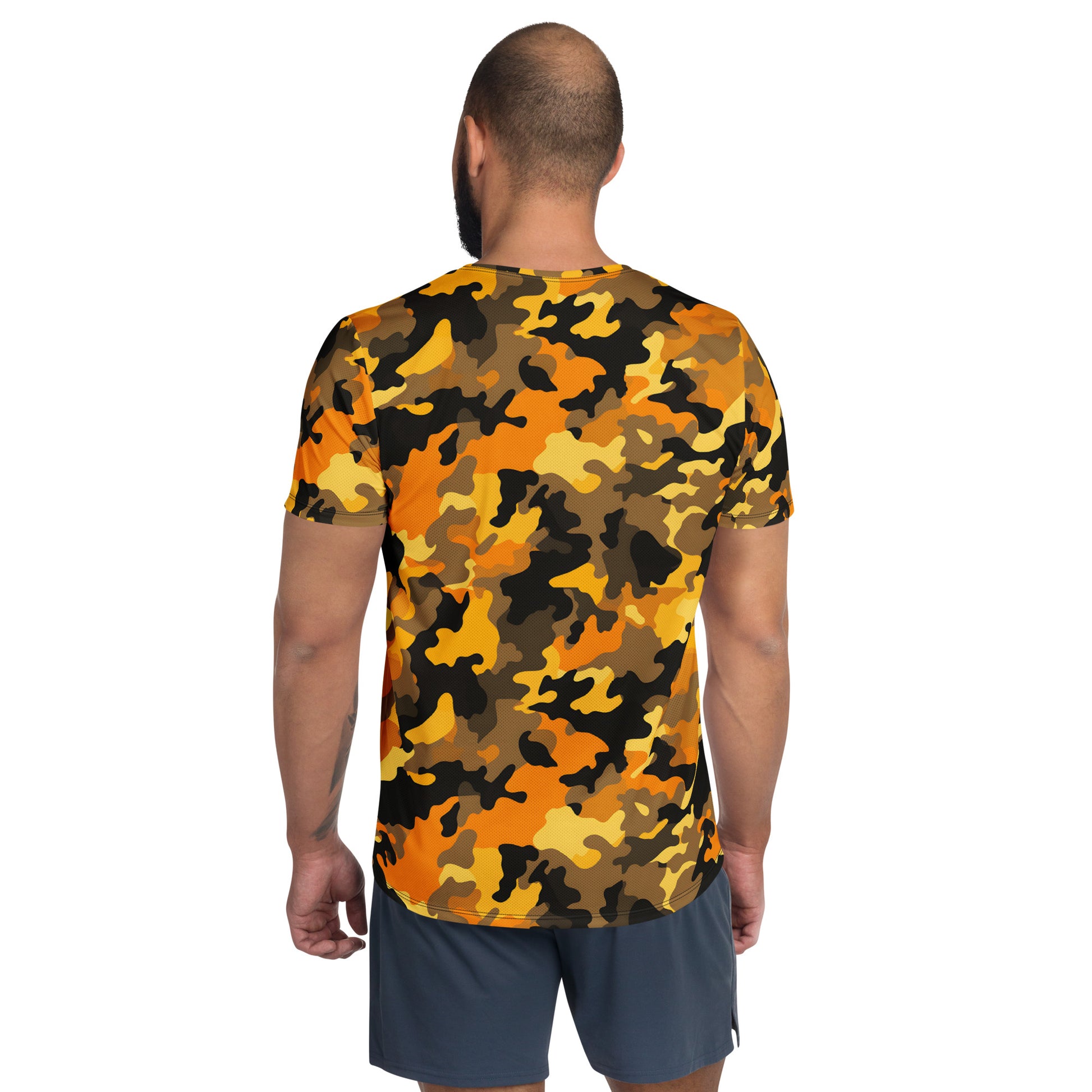 Orange Camouflage v4 Sport-T-Shirt für Herren Sport T-Shirt JLR Design