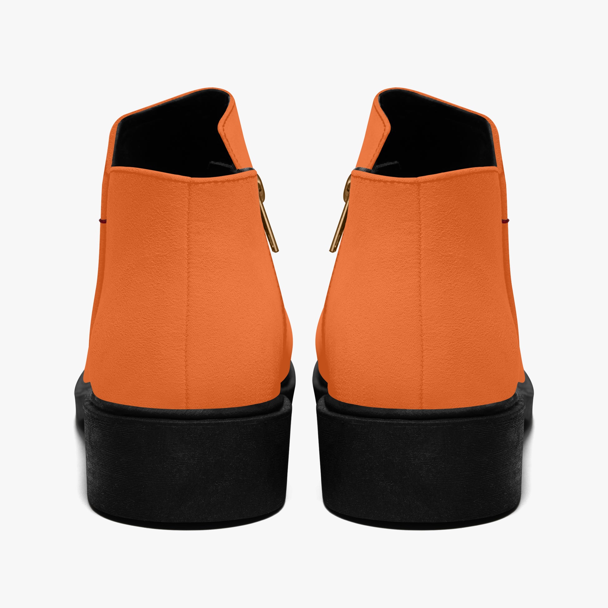 Orange elegante Reißverschluss-Stiefeletten Boots JLR Design