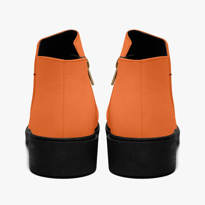 Orange elegante Reißverschluss-Stiefeletten Boots JLR Design