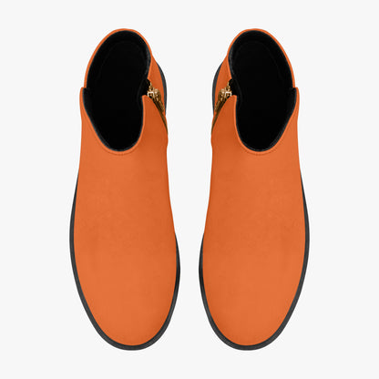 Orange elegante Reißverschluss-Stiefeletten Boots JLR Design