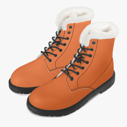 Orange Faux Fur Leder Boots Boots JLR Design