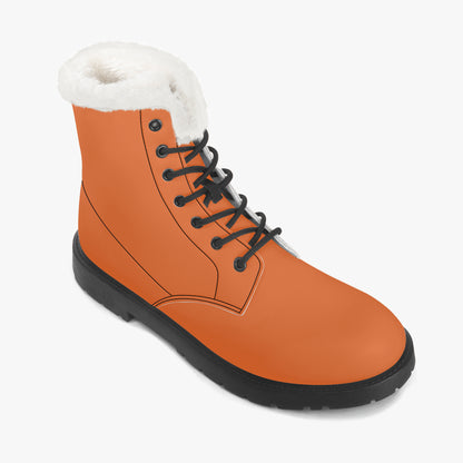 Orange Faux Fur Leder Boots Boots JLR Design