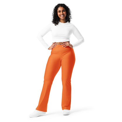 Orange High Waist Flare Leggings Flare Leggings 59.99 Flare, High, Leggings, Polyester, Waist JLR Design