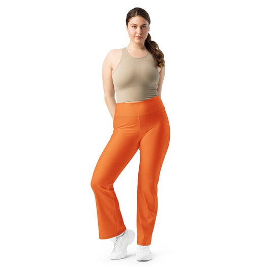 Orange High Waist Flare Leggings Flare Leggings JLR Design