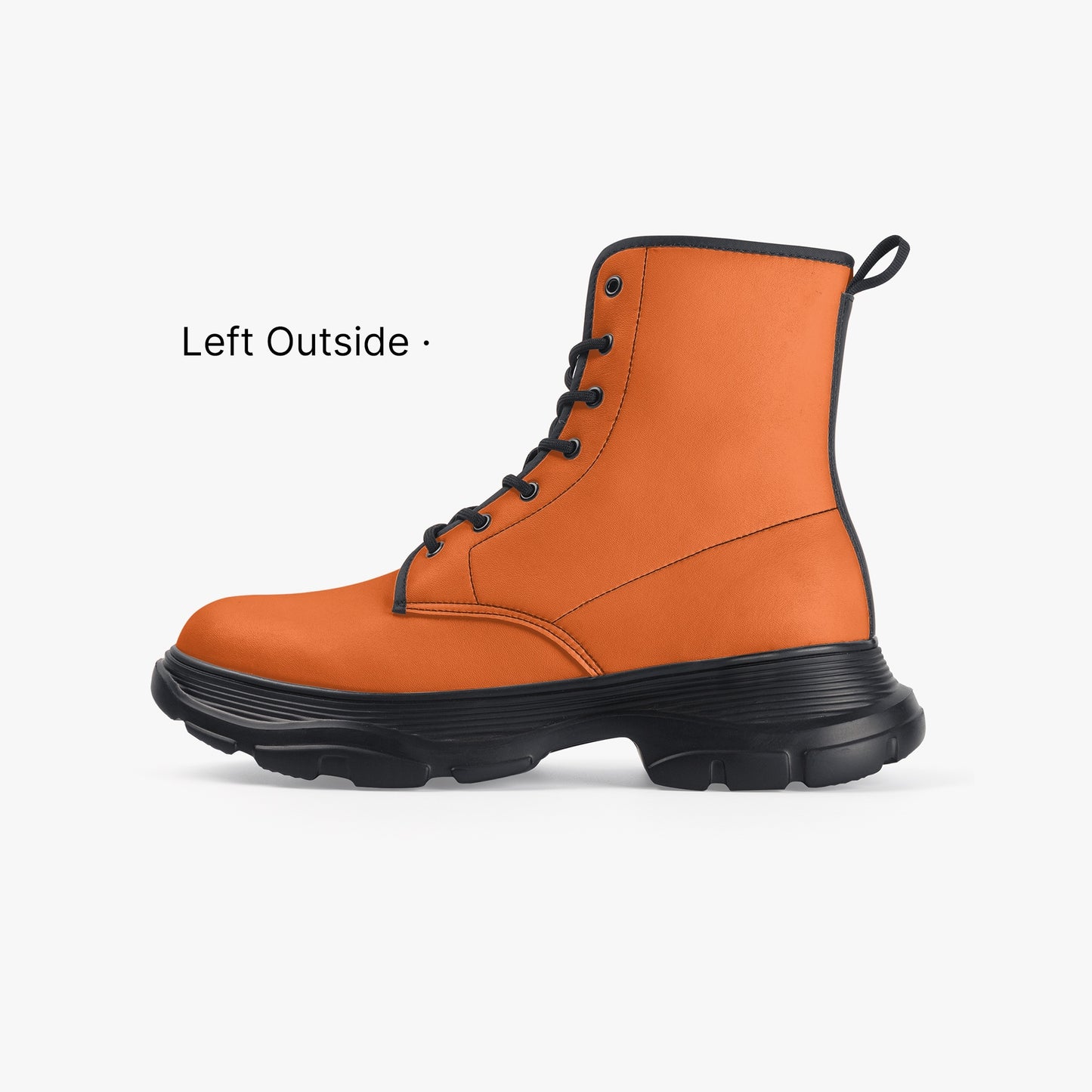 Orange Leather Chunky Boots Boots JLR Design