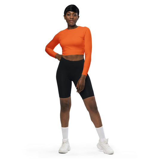 Orange Long Sleeve Damen Crop Top Long Sleeve Crop Top 54.99 Crop, Damen, Long, Orange, Sleeve, Top JLR Design