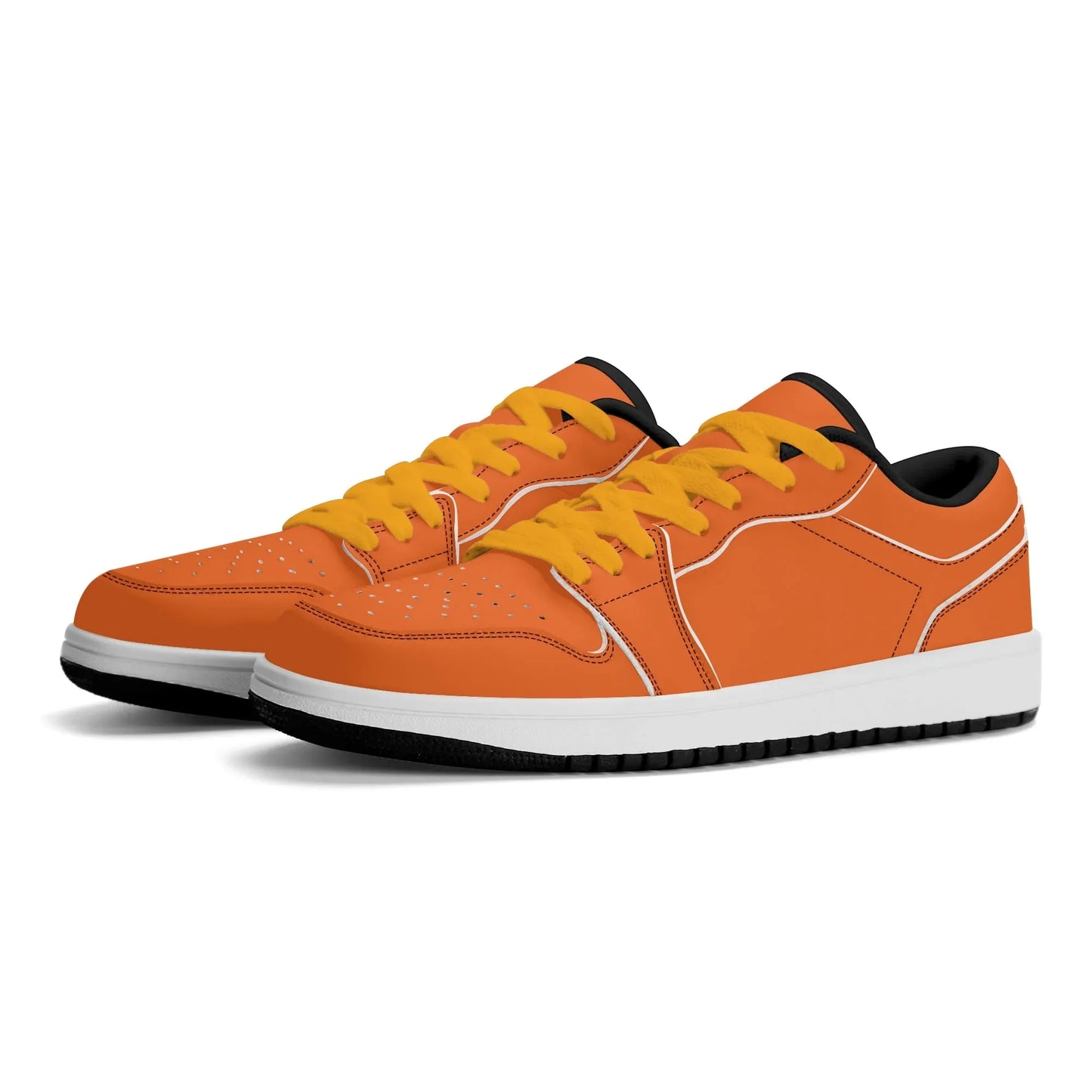 orange-low-top-leder-sneaker-fur-damen-sneaker-jlr-design-81007 - JLR Design