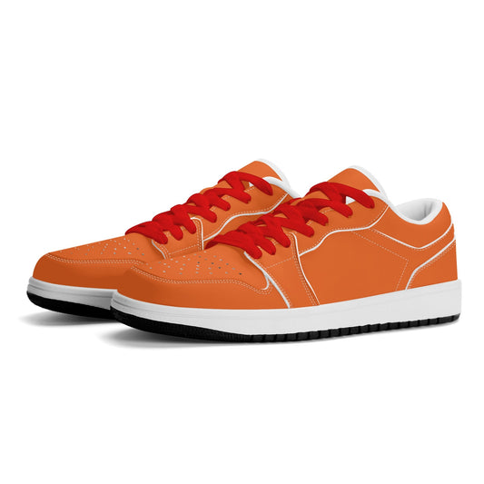 Orange Low Top Leder Sneaker für Herren Sneaker JLR Design