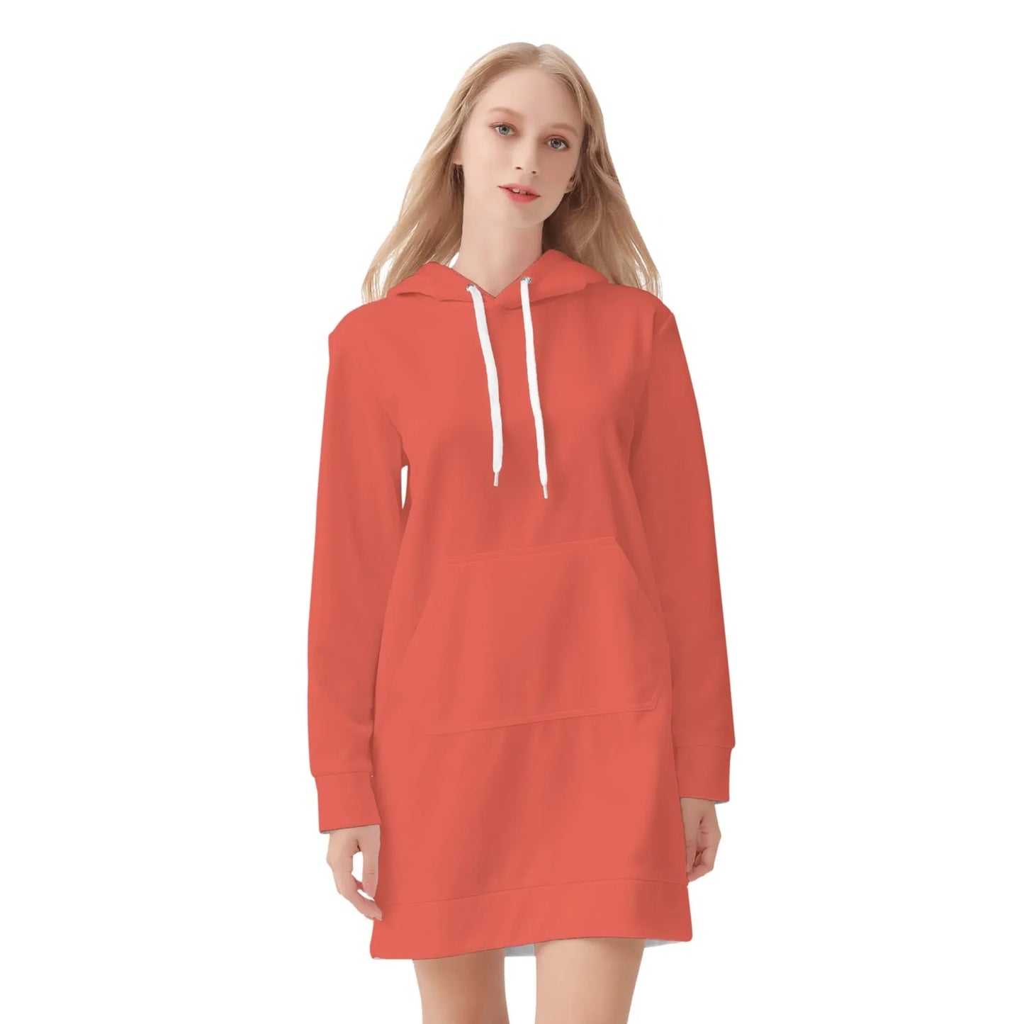 orange-red-velvet-hoodie-dress-hoodiekleid-jlr-design-68078 - JLR Design
