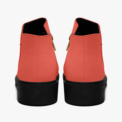 Orange Red elegante Reißverschluss-Stiefeletten Stiefeletten JLR Design