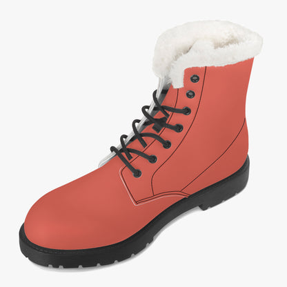 Orange Red Faux Fur Leder Boots Boots JLR Design