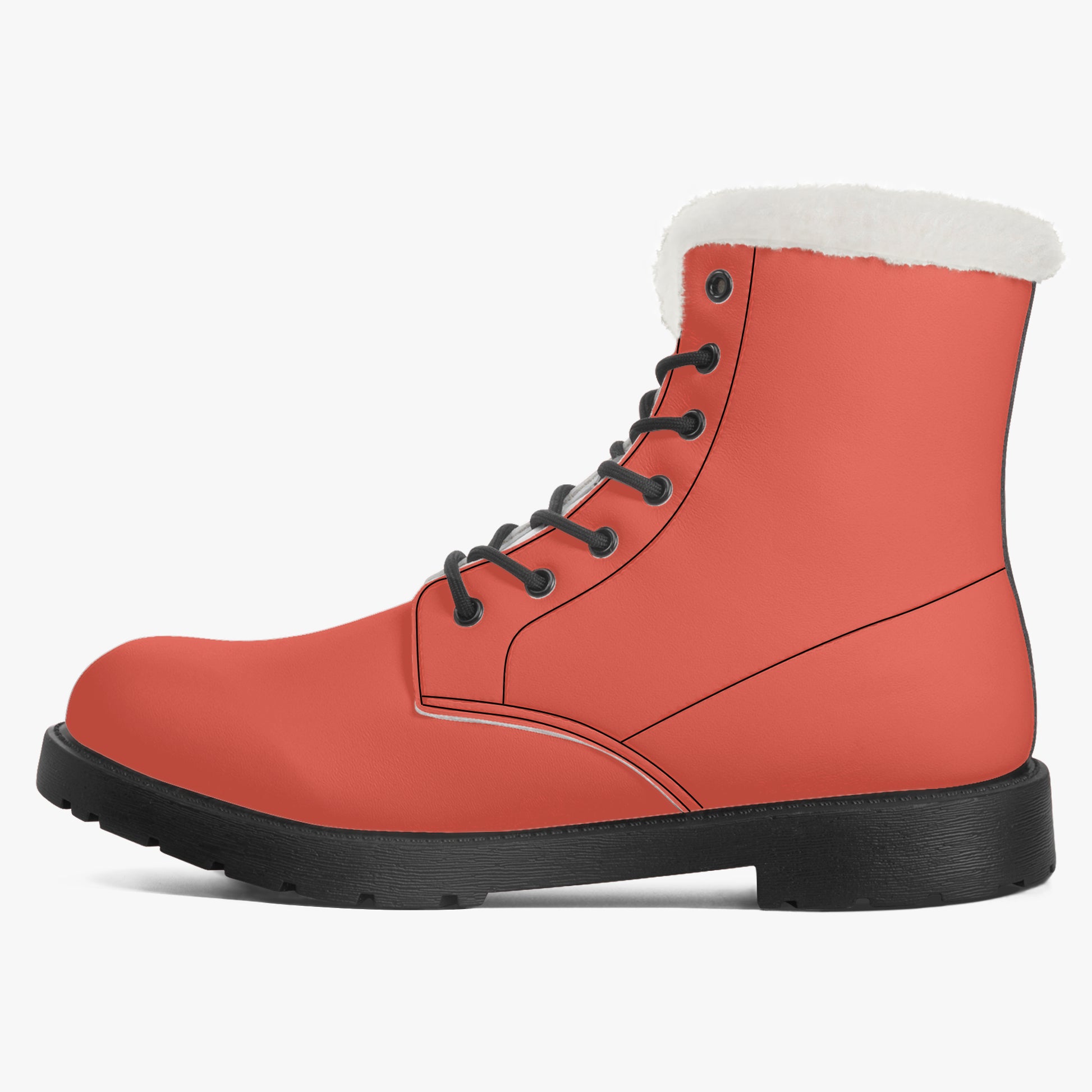 Orange Red Faux Fur Leder Boots Boots JLR Design