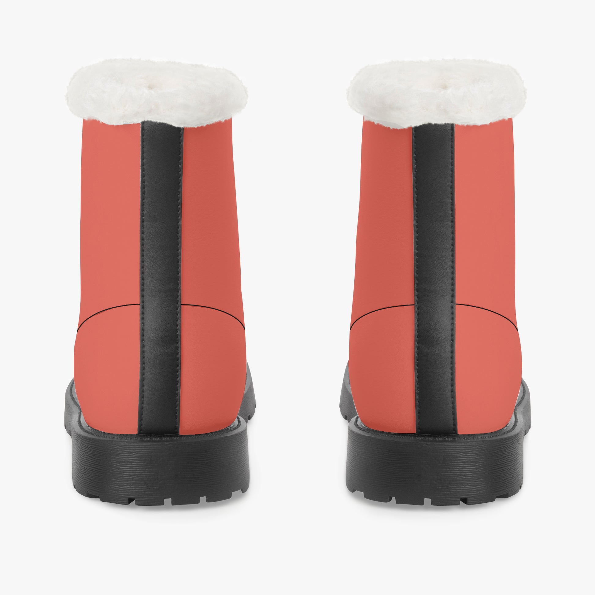 Orange Red Faux Fur Leder Boots Boots JLR Design