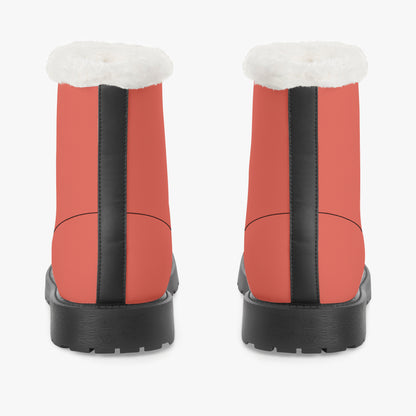 Orange Red Faux Fur Leder Boots Boots JLR Design