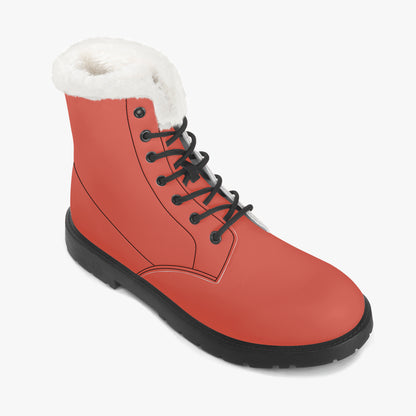 Orange Red Faux Fur Leder Boots Boots JLR Design