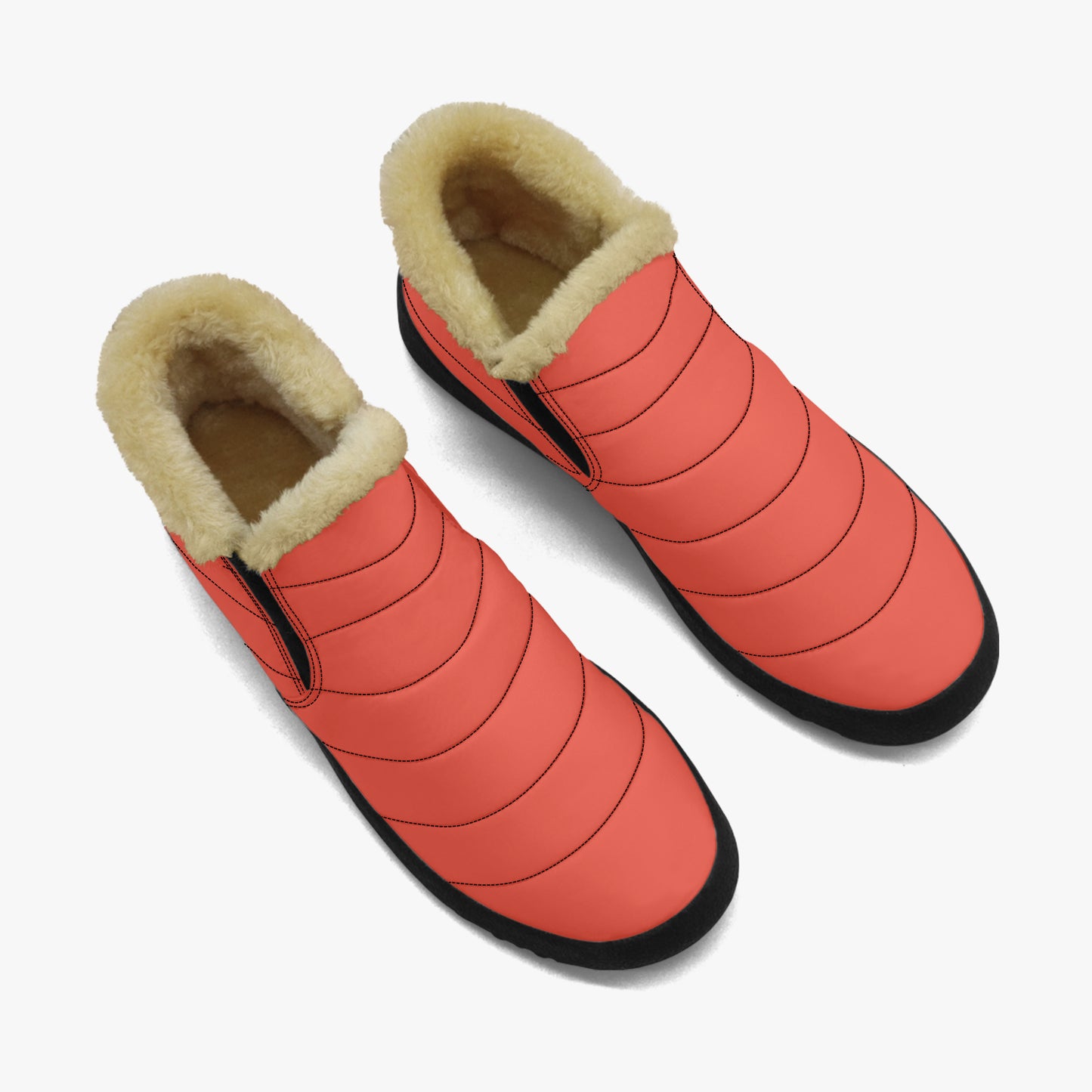 Orange Red Faux Fur Slipper Boots JLR Design