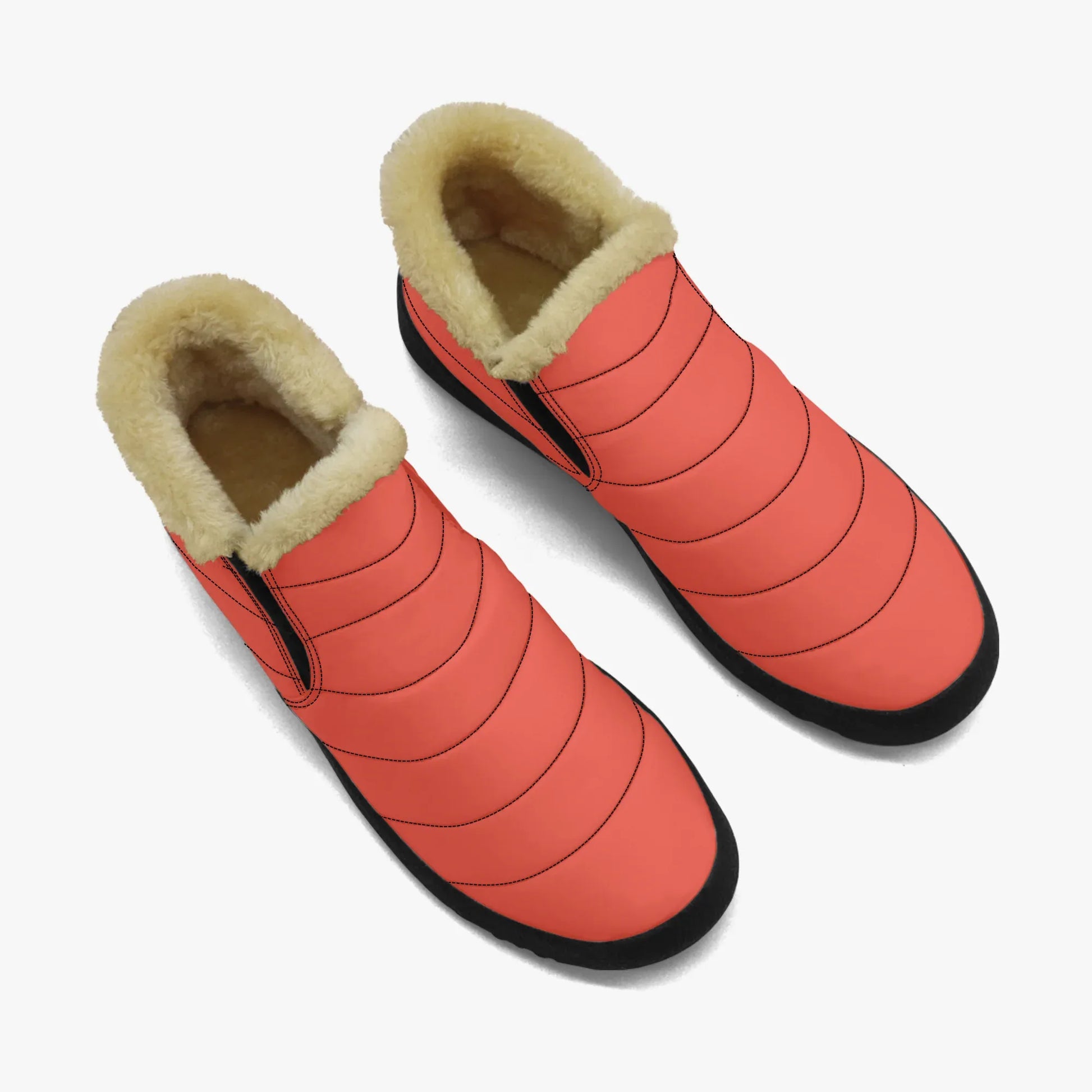 orange-red-faux-fur-slipper-boots-jlr-design-2 - JLR Design