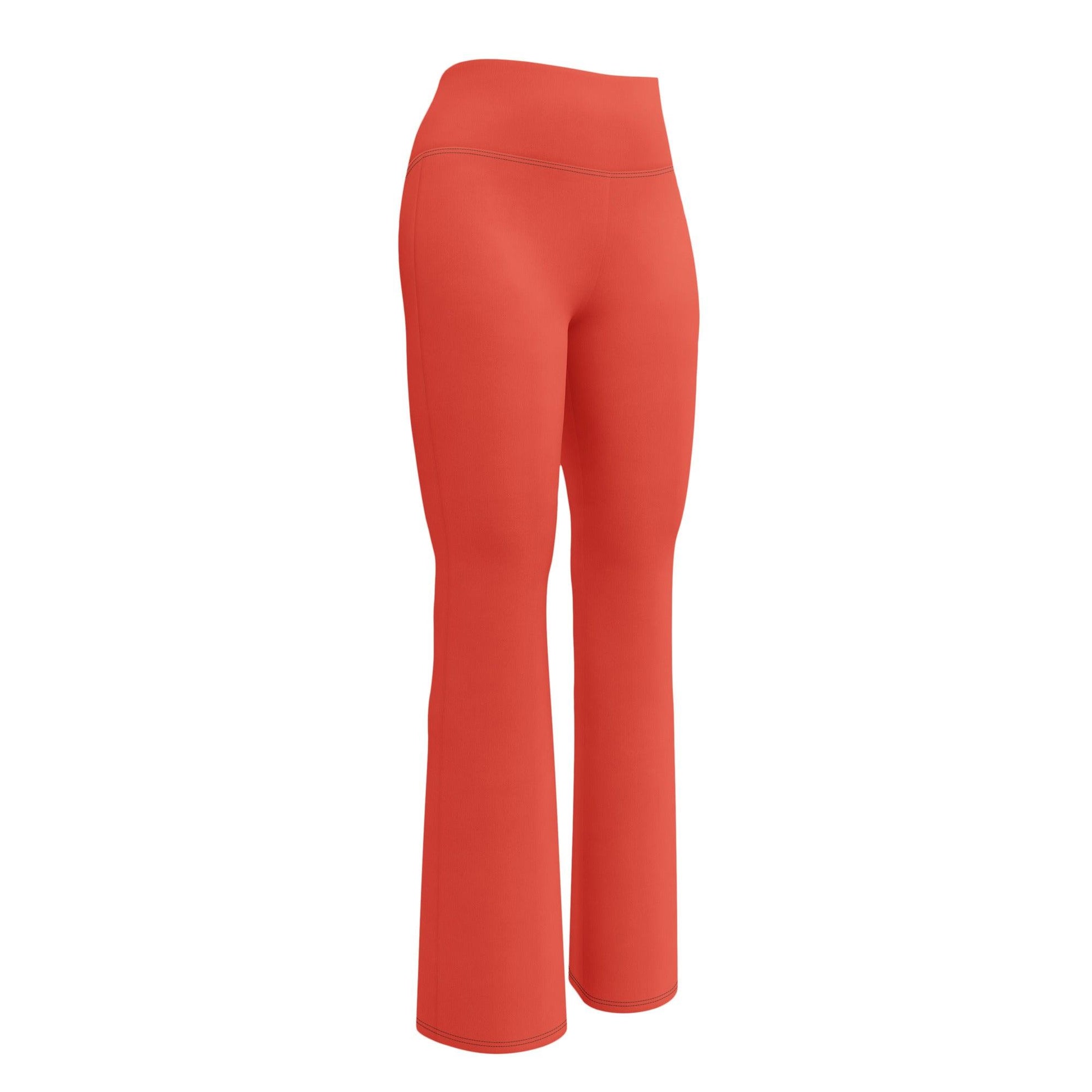 Orange Red High Waist Flare Leggings Flare Leggings 59.99 Flare, High, Leggings, orange, red, Waist JLR Design