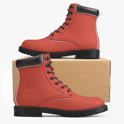 Orange Red Leder Boots | Stylische und Warme Winterstiefel Boots JLR Design