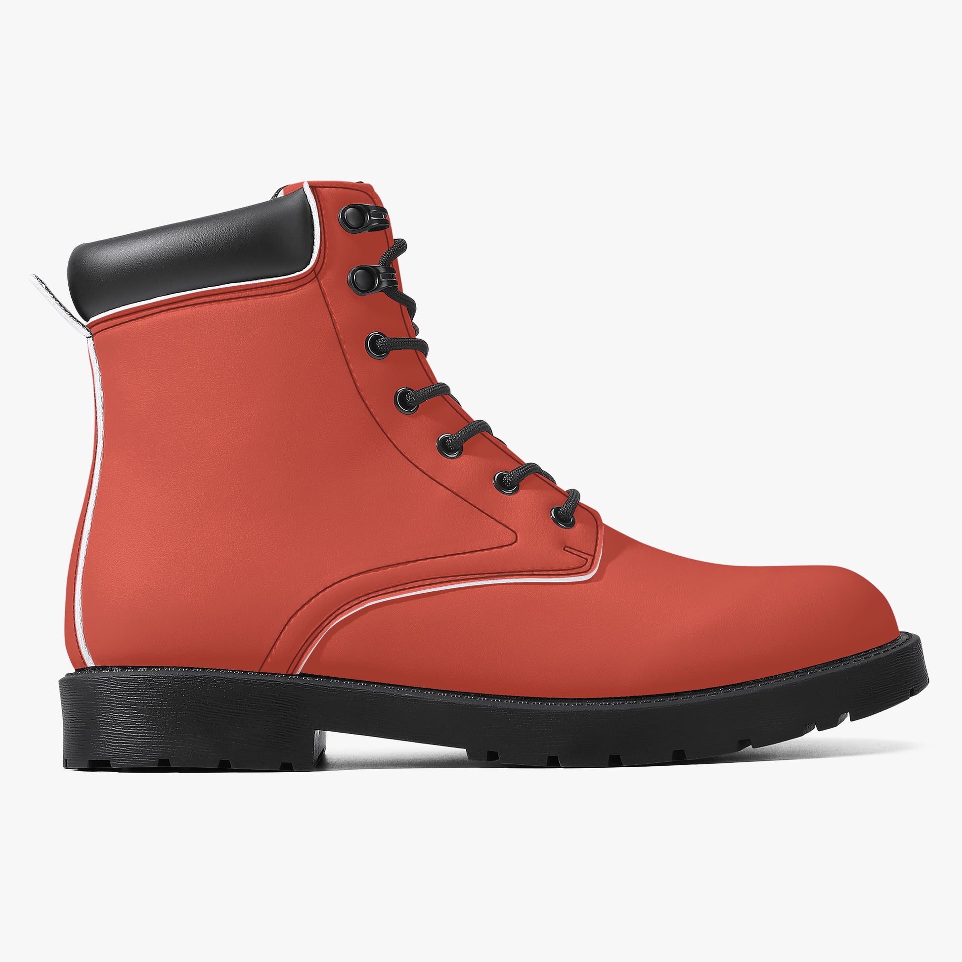 Orange Red Leder Boots | Stylische und Warme Winterstiefel Boots JLR Design