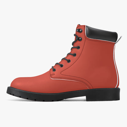 Orange Red Leder Boots | Stylische und Warme Winterstiefel Boots JLR Design