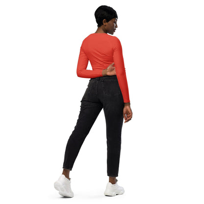 Orange Red Long Sleeve Damen Crop Top Long Sleeve Crop Top 54.99 Crop, Damen, Long, Orange, Red, Sleeve, Top JLR Design