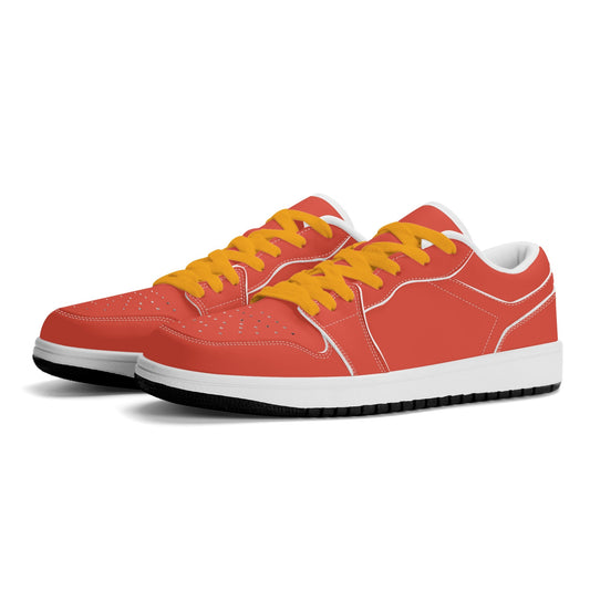 Orange Red Low Top Leder Sneaker für Herren Sneaker JLR Design