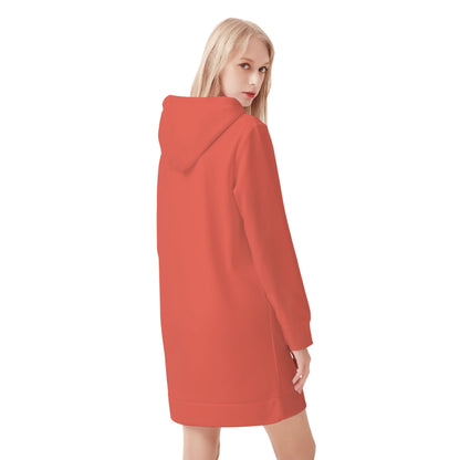 Orange Red Velvet Hoodie Dress Hoodiekleid JLR Design