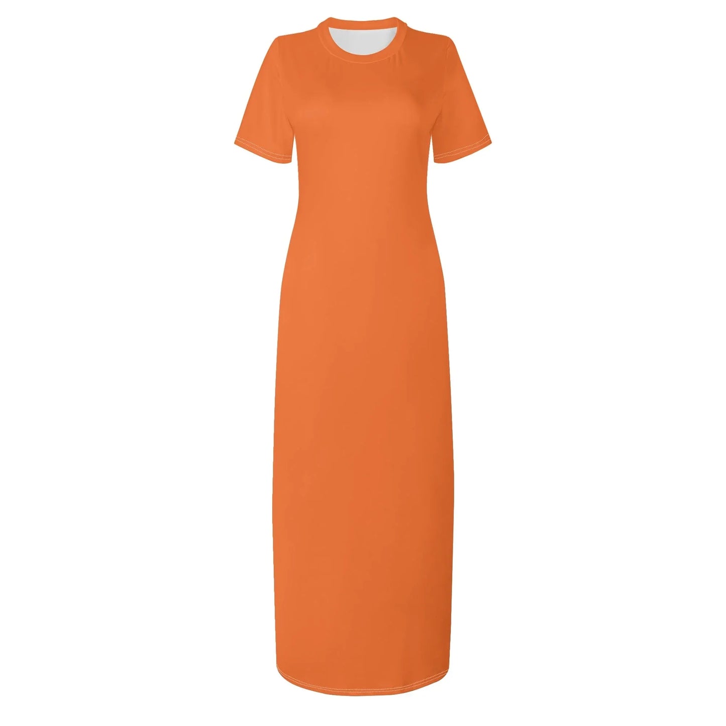 orange-short-sleeve-long-dress-long-dress-jlr-design-52652 - JLR Design