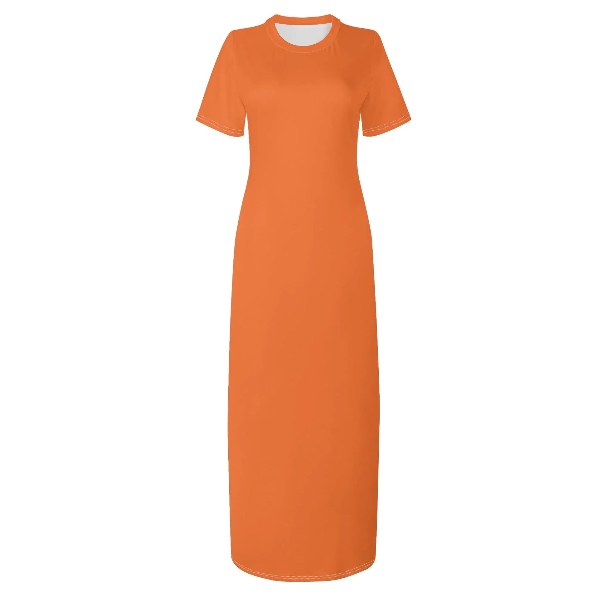 orange-short-sleeve-long-dress-long-dress-jlr-design-52652 - JLR Design