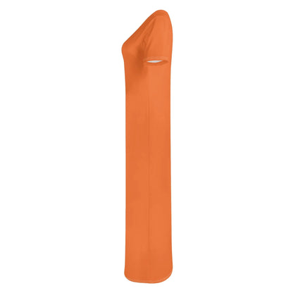 orange-short-sleeve-long-dress-long-dress-jlr-design-89801 - JLR Design