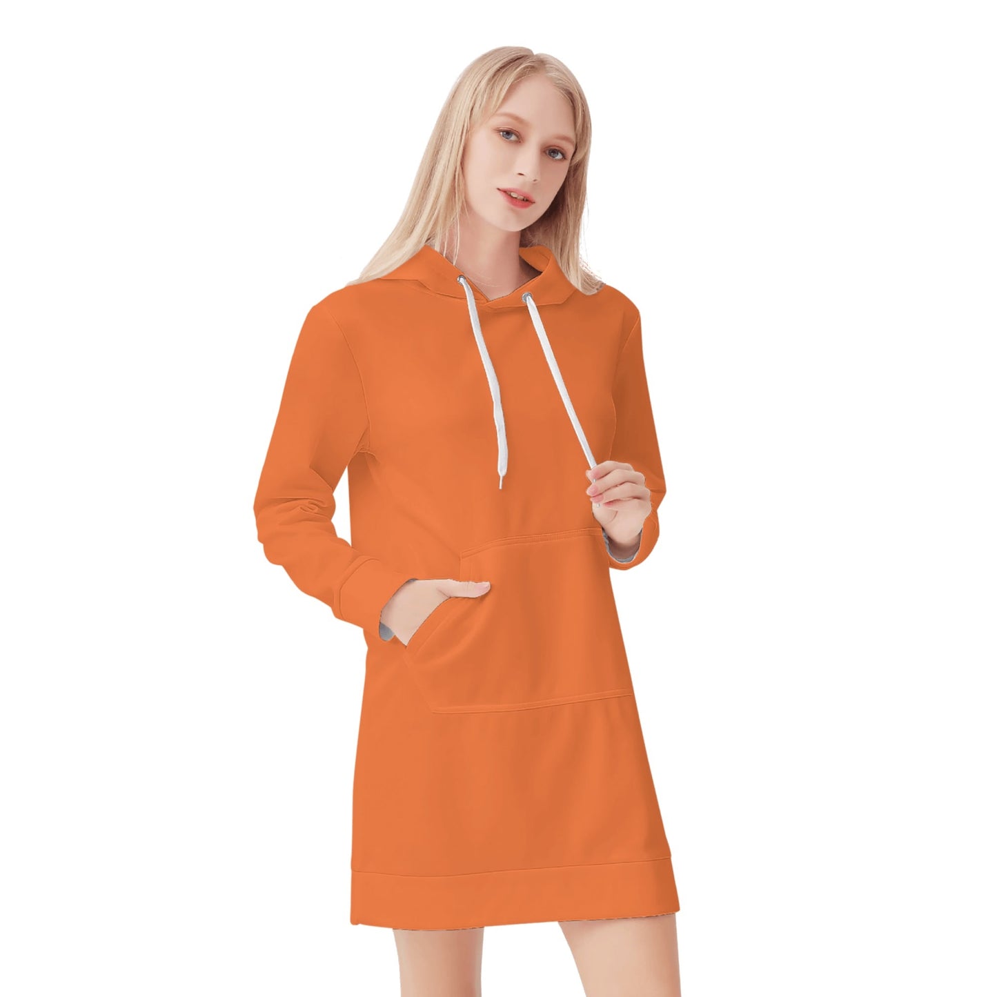 Orange Velvet Hoodie Dress Hoodiekleid JLR Design