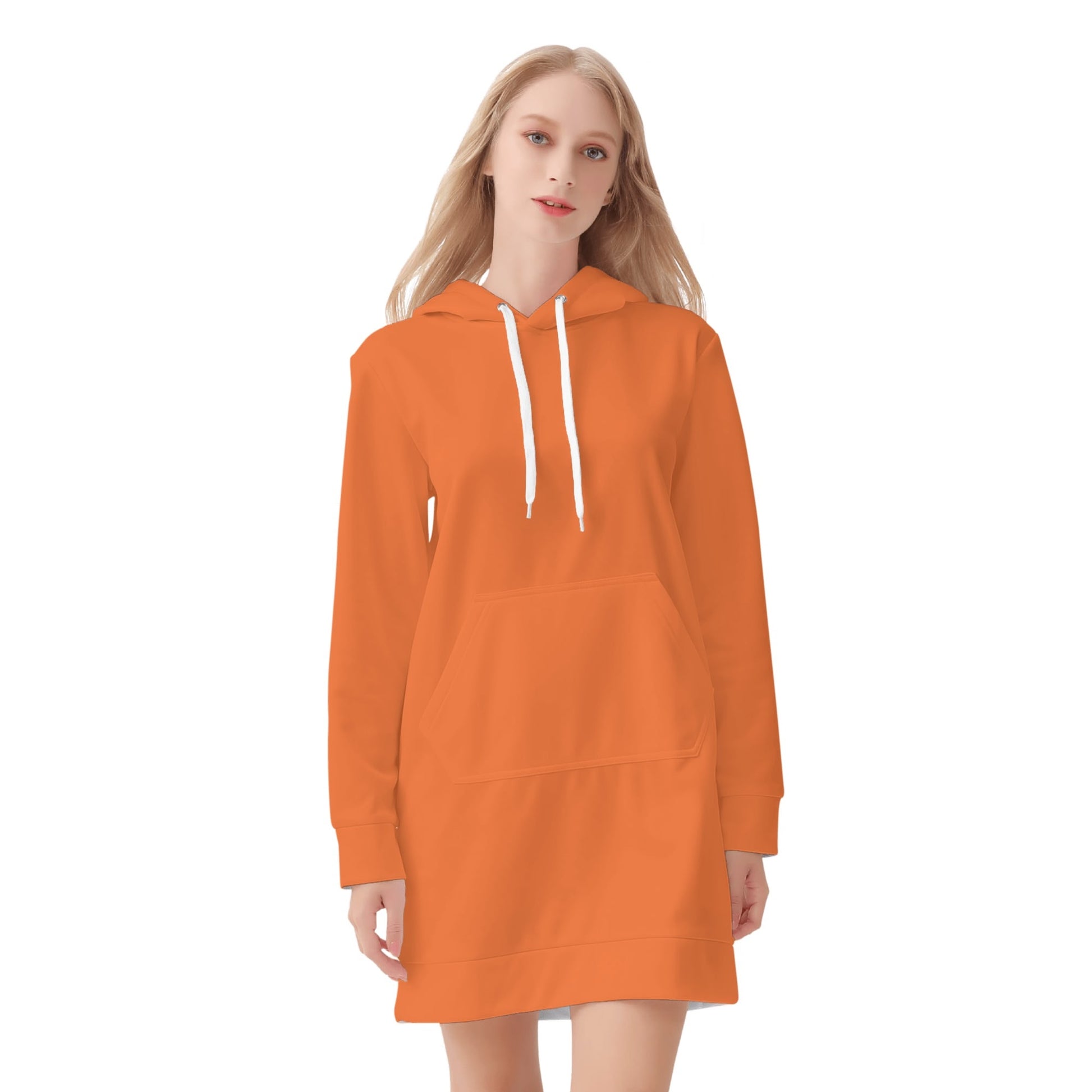Orange Velvet Hoodie Dress Hoodiekleid JLR Design