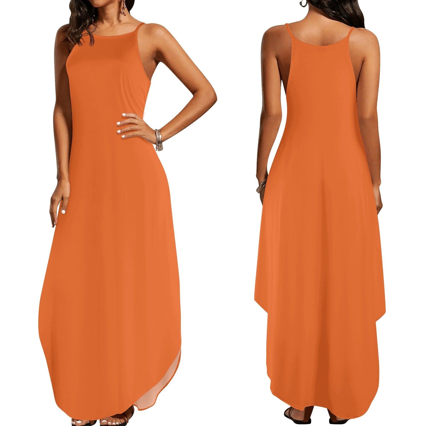 Oranges elegantes ärmelloses Abendkleid Abendkleid 69.99 Abendkleid, Elegant, orange, ärmellos JLR Design