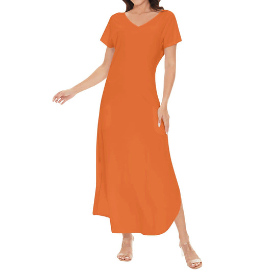 Oranges kurzärmliges drapiertes Kleid drapiertes Kleid 54.99 drapiert, kleid, kurzärmlig, orange JLR Design
