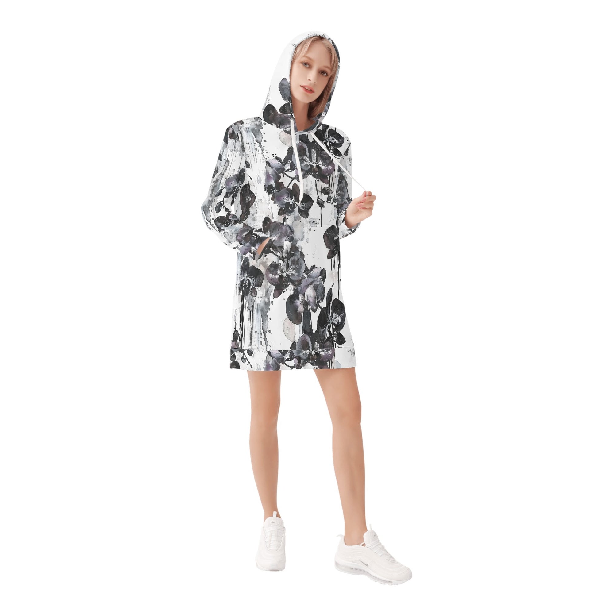 Orchid Velvet Hoodie Dress Hoodiekleid JLR Design