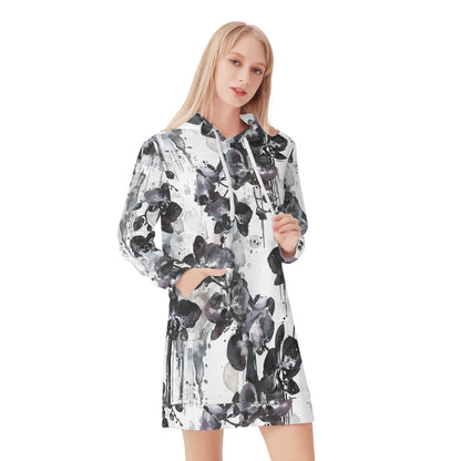 Orchid Velvet Hoodie Dress Hoodiekleid JLR Design