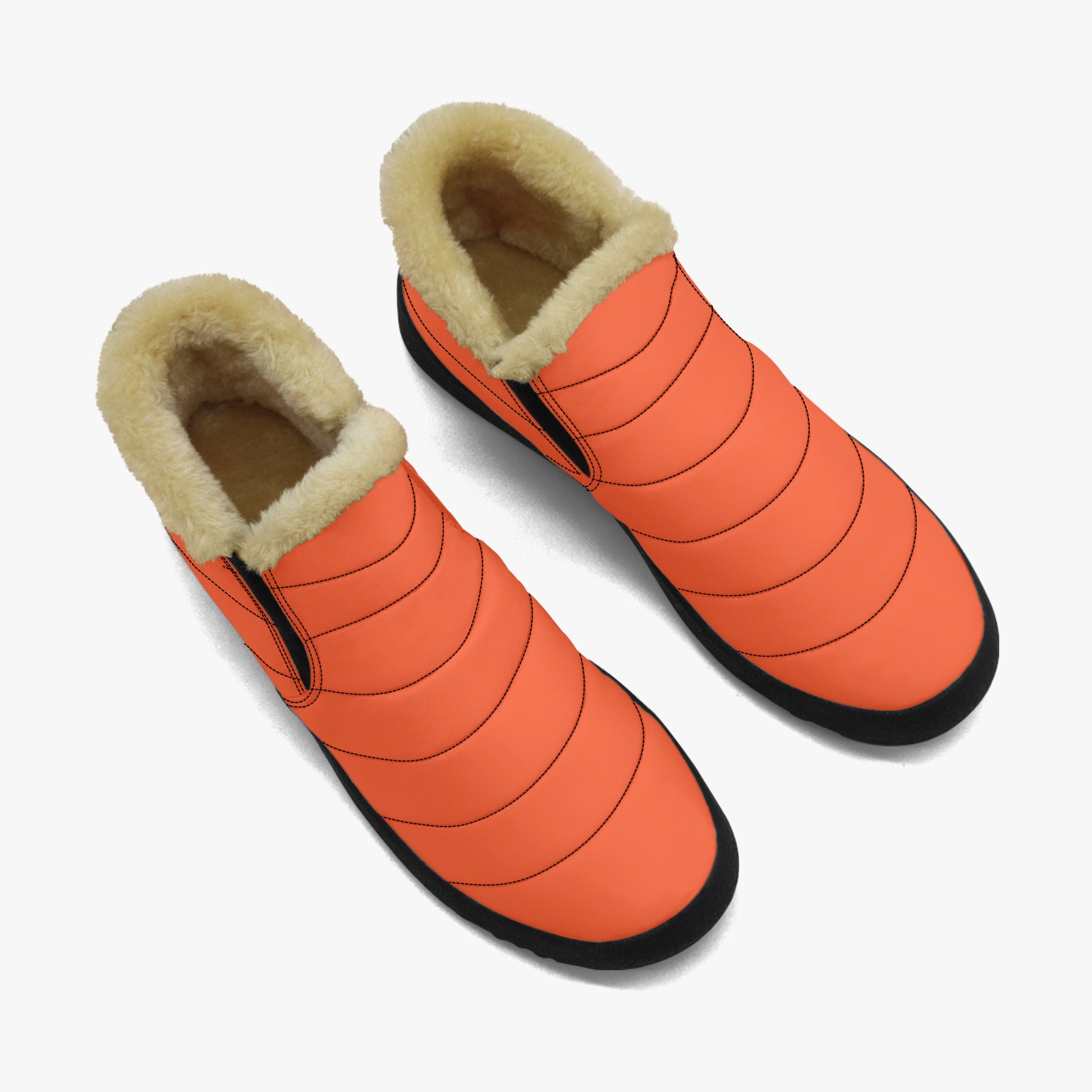 Outrageous Orange Faux Fur Slipper Boots JLR Design