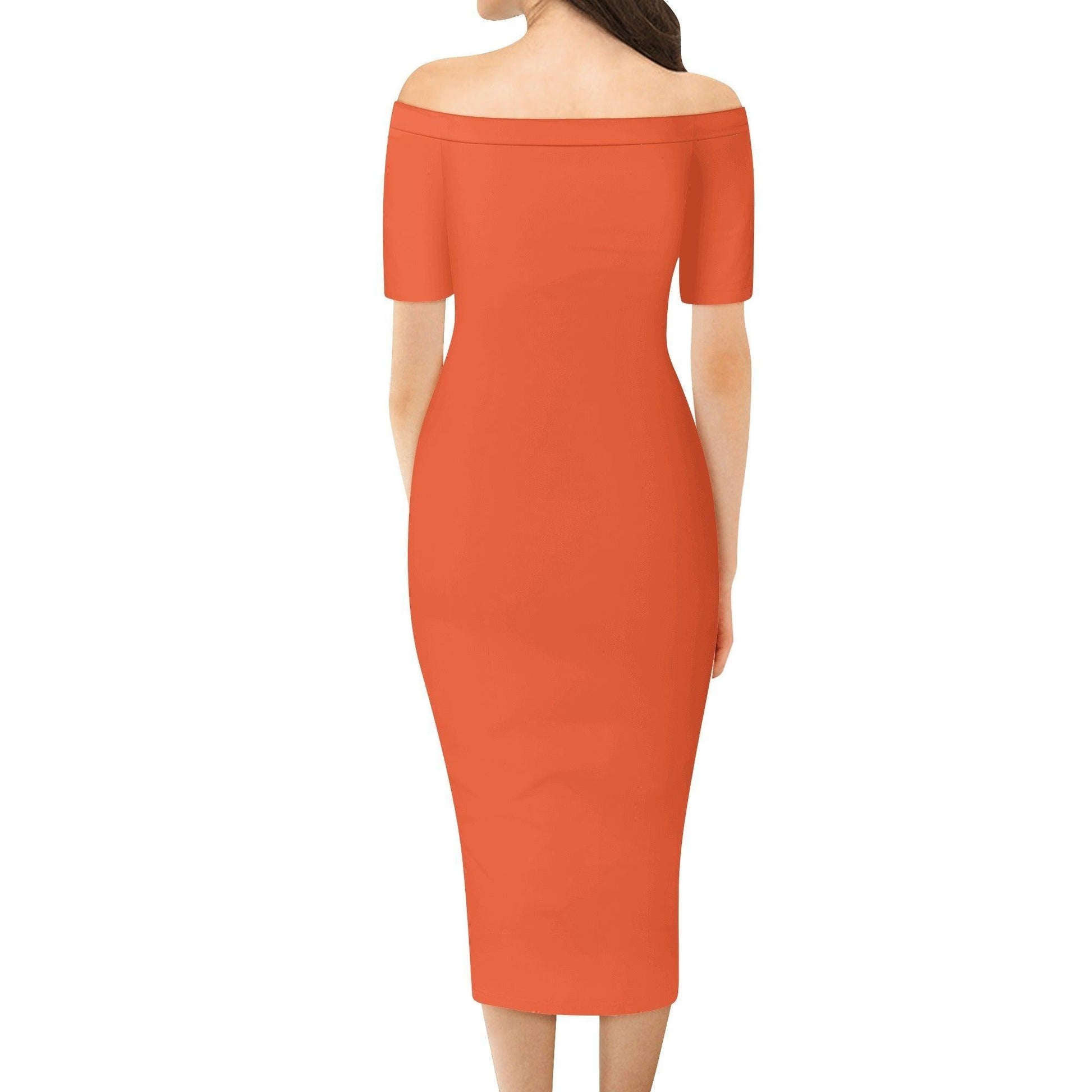 Outrageous Orange Off-Shoulder-Kleid -- Outrageous Orange Off-Shoulder-Kleid - undefined Off-Shoulder-Kleid | JLR Design