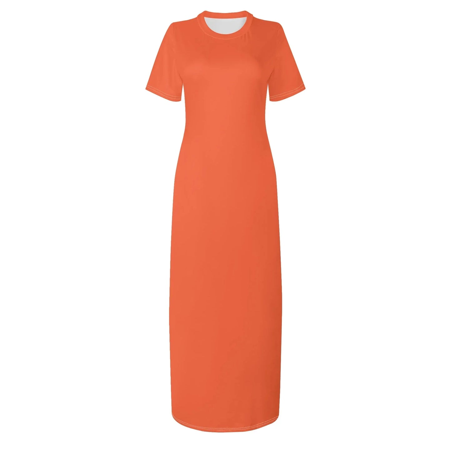 outrageous-orange-short-sleeve-long-dress-long-dress-jlr-design-68281 - JLR Design