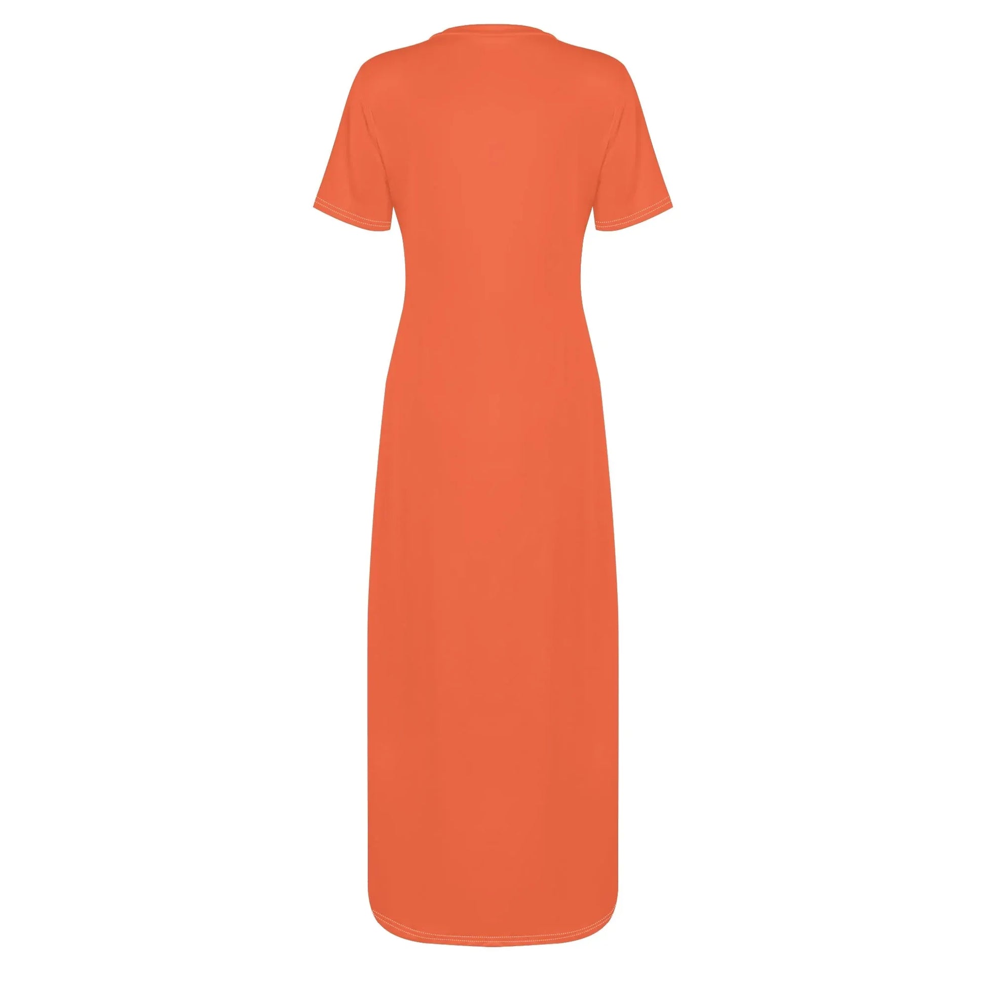 outrageous-orange-short-sleeve-long-dress-long-dress-jlr-design-87104 - JLR Design