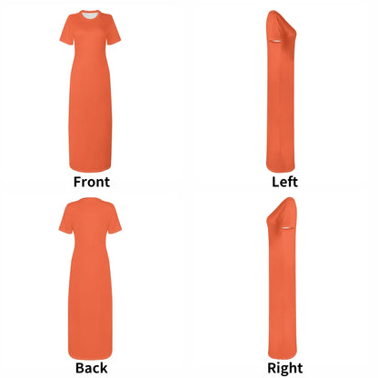 outrageous-orange-short-sleeve-long-dress-long-dress-jlr-design-96328 - JLR Design