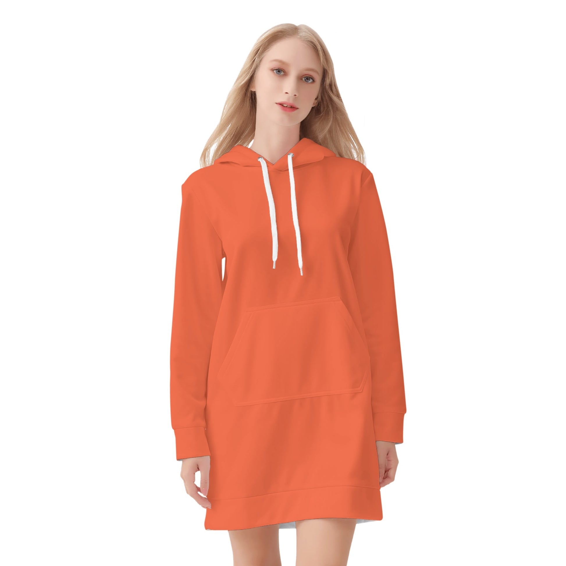 Outrageous Orange Velvet Hoodie Dress Hoodiekleid JLR Design