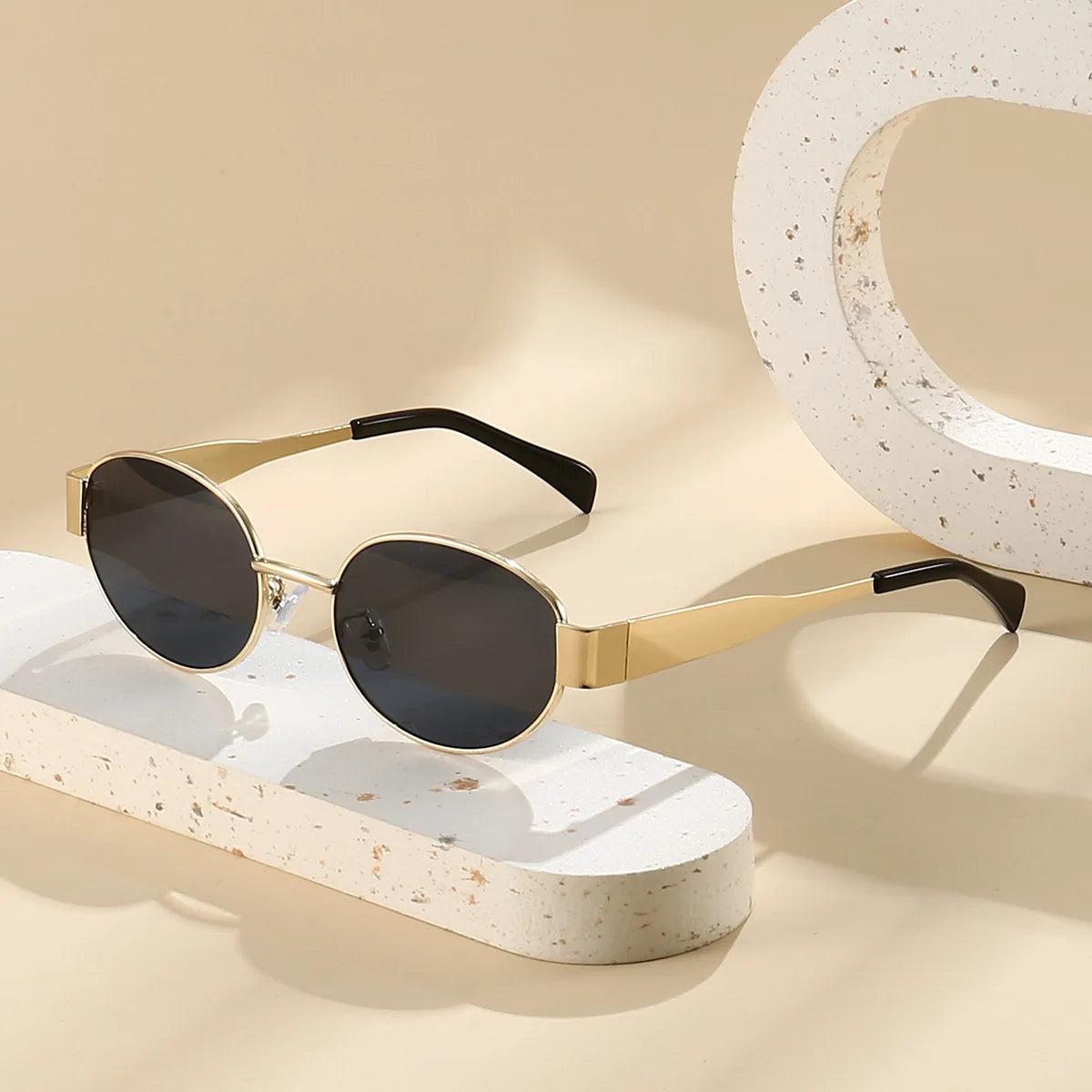 Ovale Metallsonnenbrille | Vintage | Luxus | Mode | UV400 Brille JLR Design