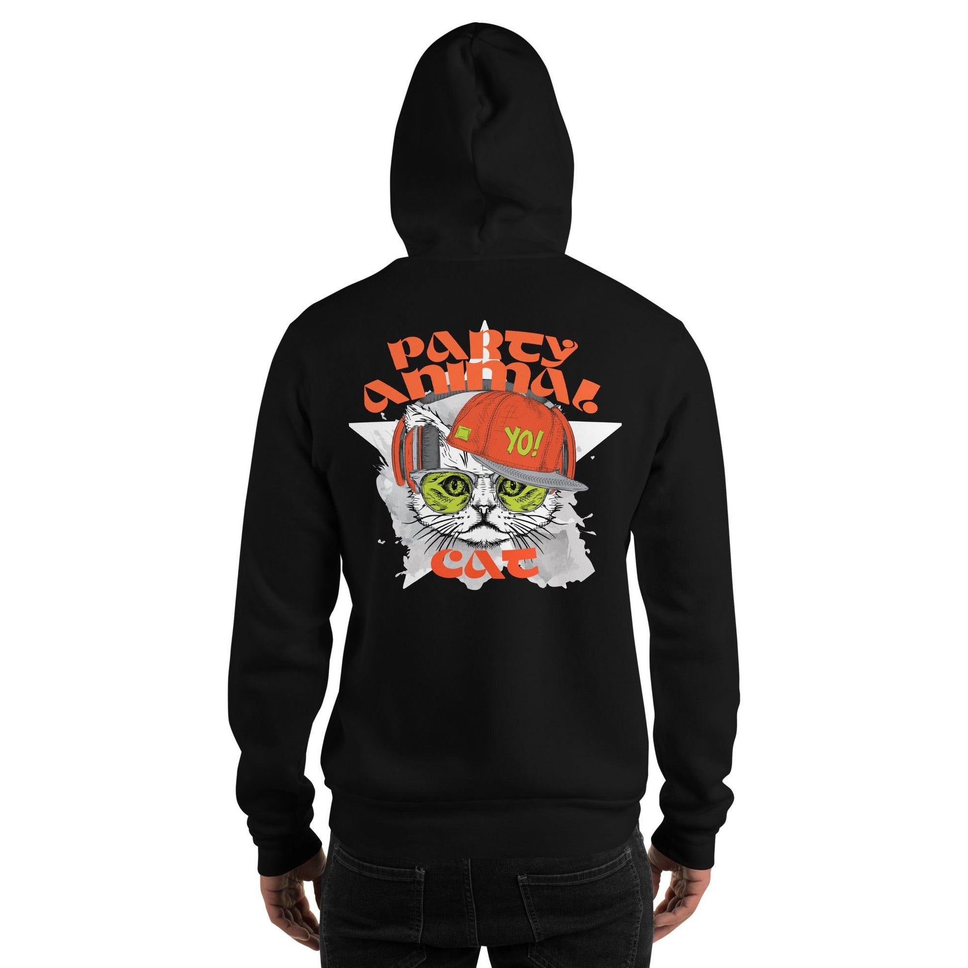 Party Animal Cat Hoodie Hoodie 69.99 Animal, Cat, Hoodie, Party JLR Design