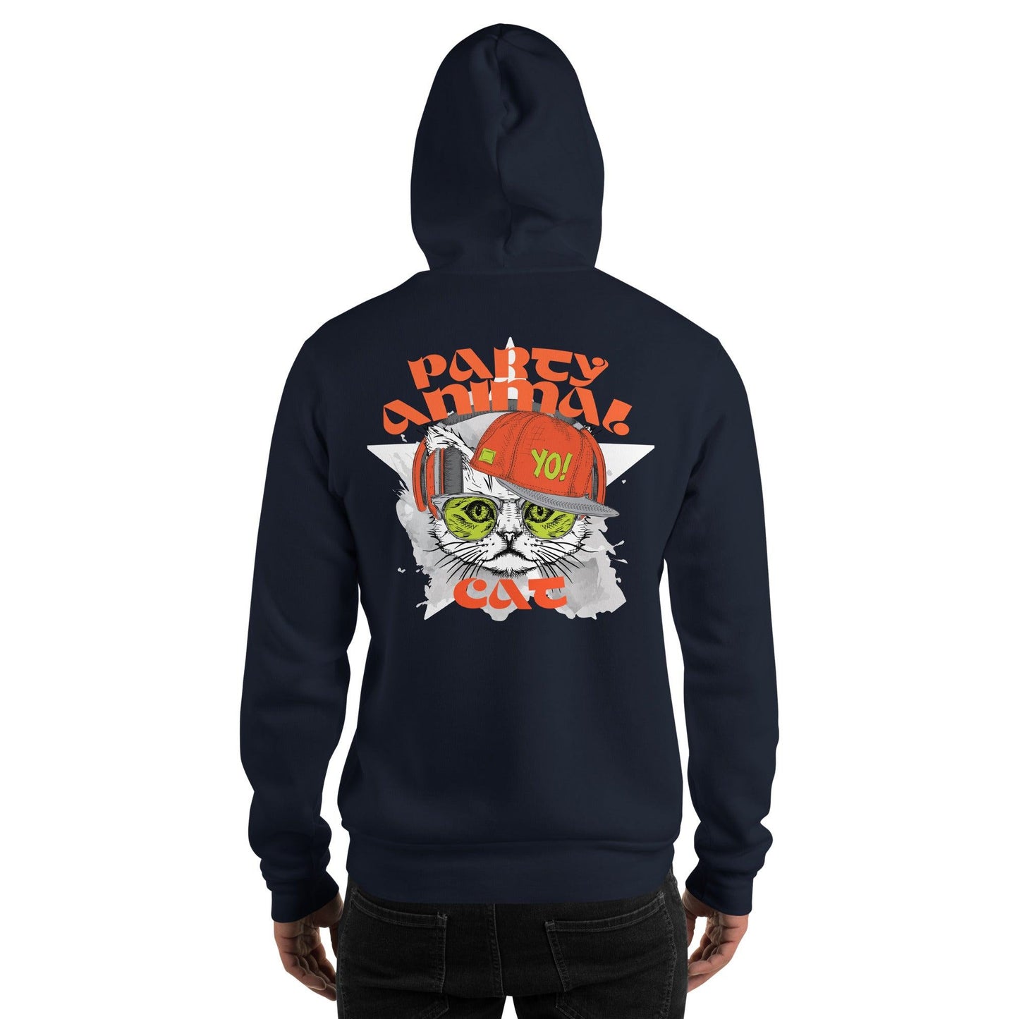 Party Animal Cat Hoodie Hoodie 69.99 Animal, Cat, Hoodie, Party JLR Design